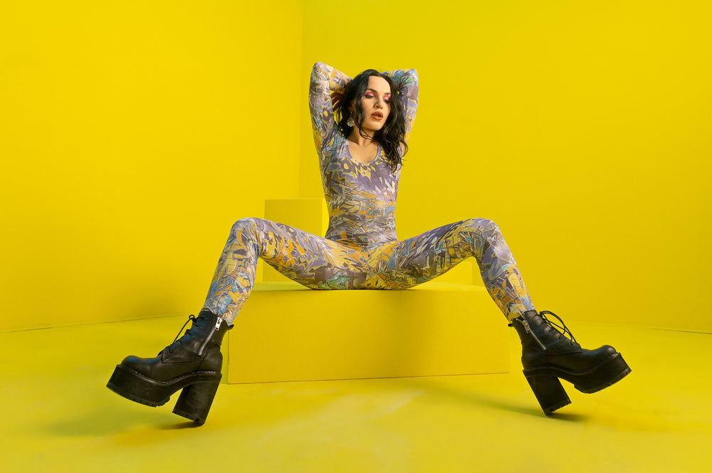 
            
                Load image into Gallery viewer, Long Sleeved Catsuit &amp;quot;STREET GOLD&amp;quot;
            
        