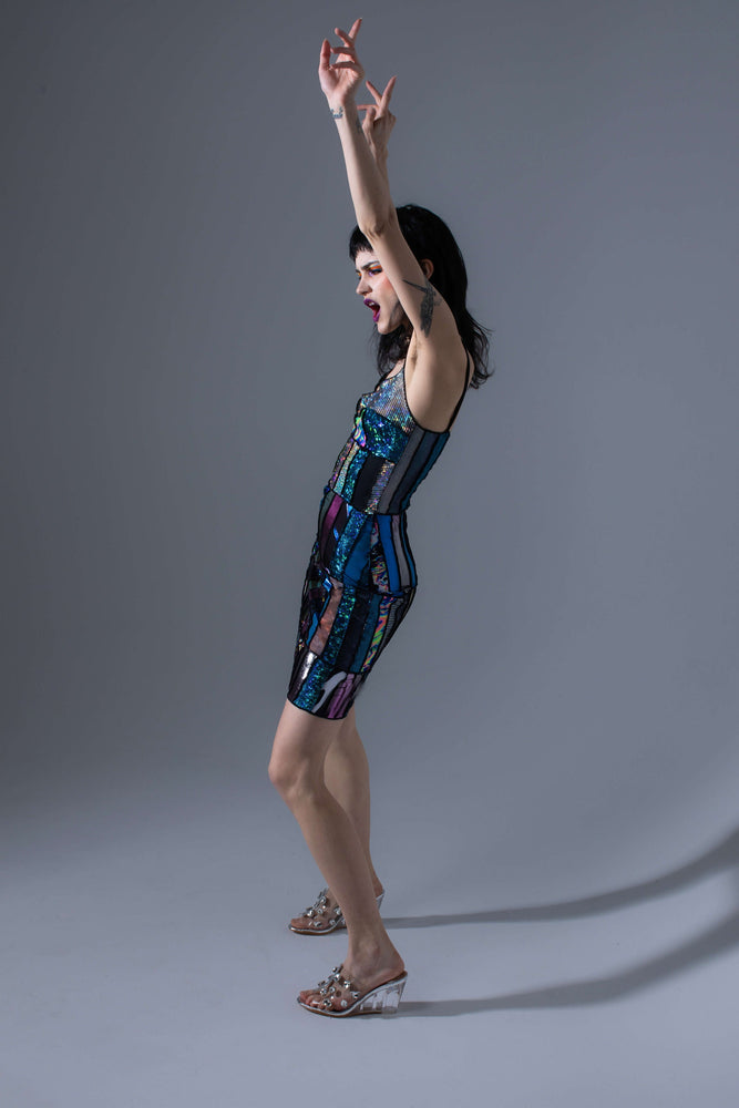 
            
                Load image into Gallery viewer, ZERO WASTE Patchwork Mini Dress
            
        